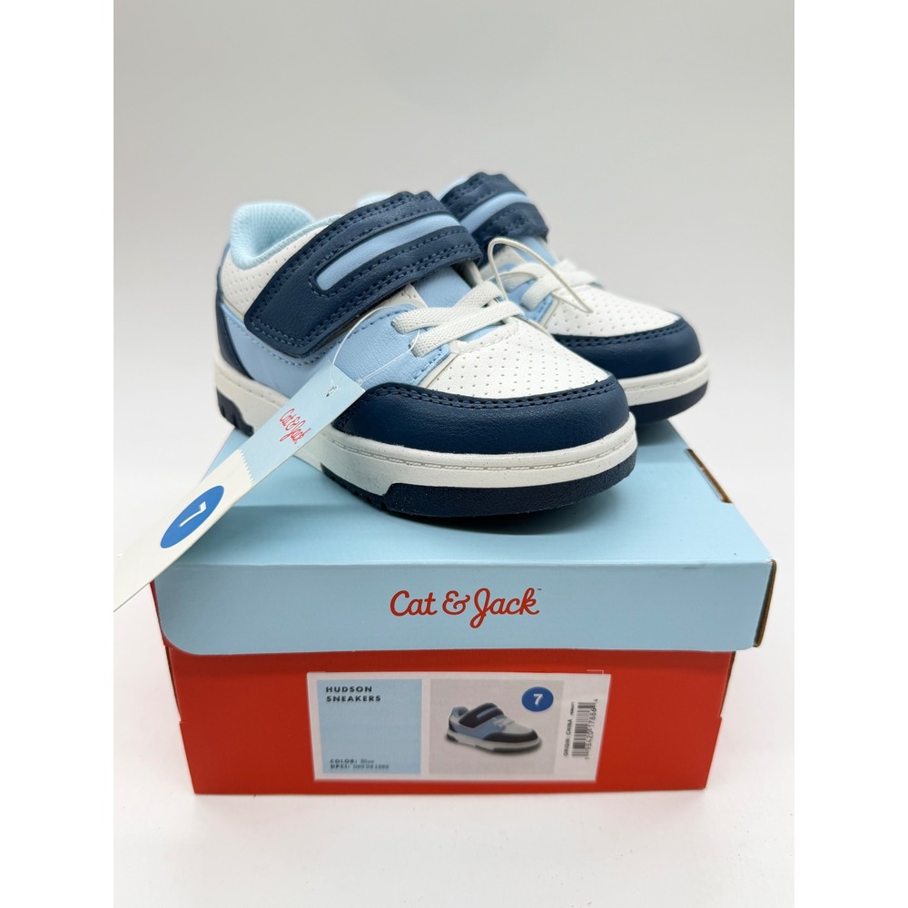 Cat & Jack Hudson Sneakers Blue Navy White Toddler Size 7 093 04 1382 NWT